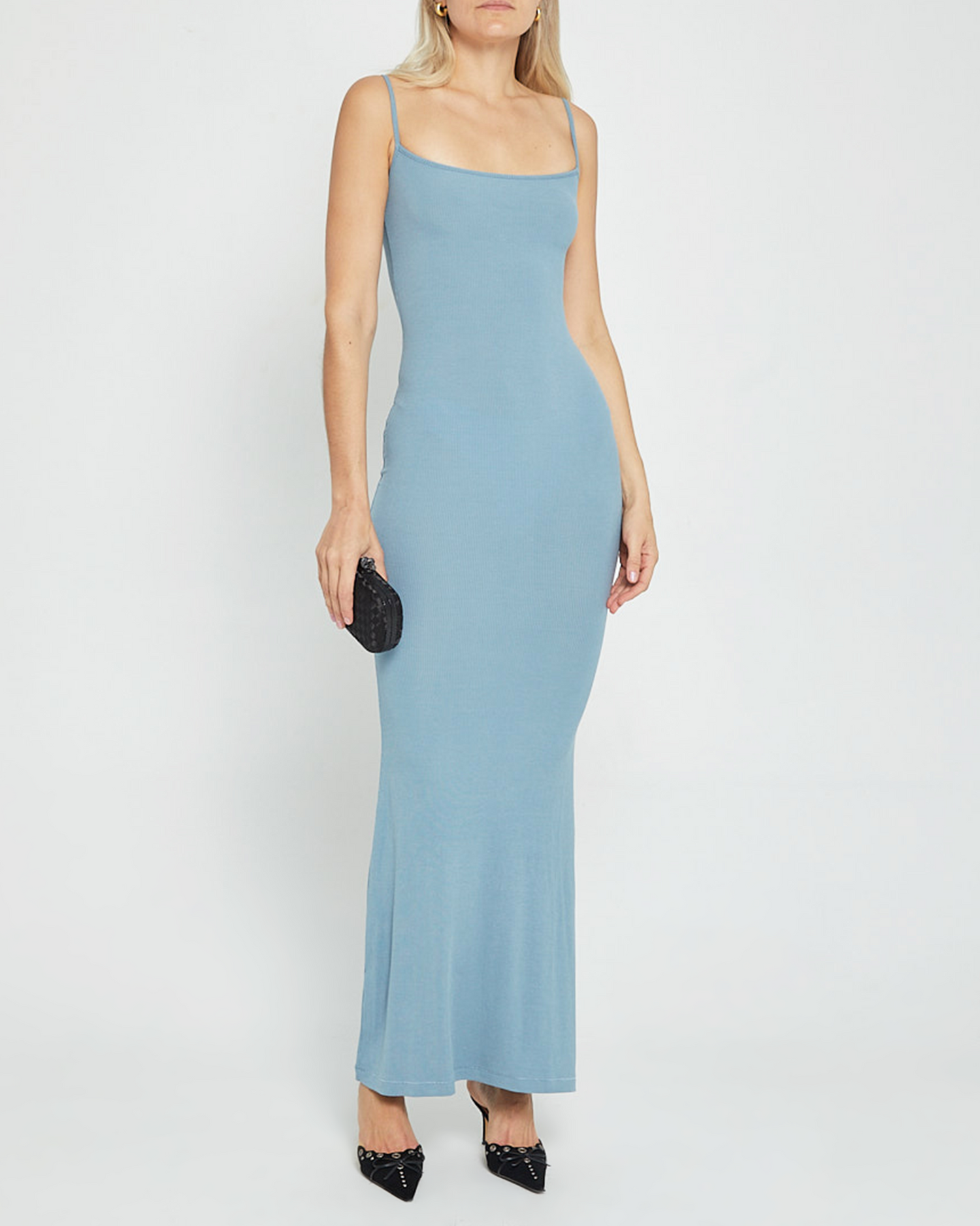 Blue Soft Lounge Long Sleeve Maxi Dress by SKIMS on Sale