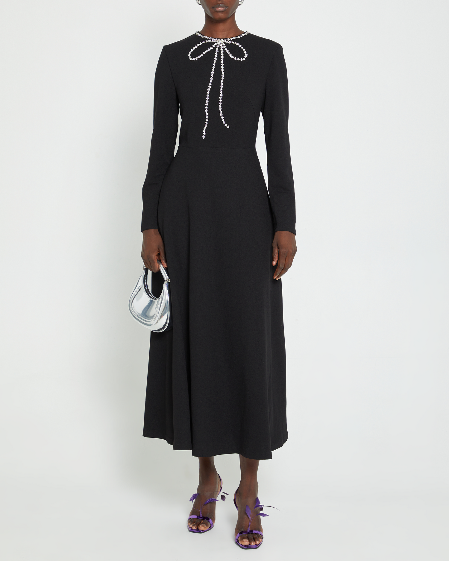 Saloni long shop sleeve dress