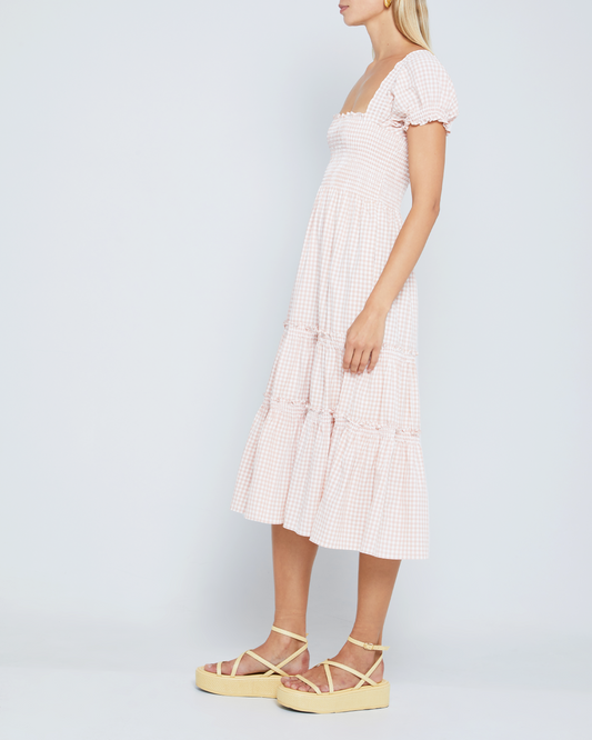 Square Neck Smocked Maxi Dress